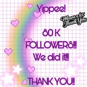 YES!! We made it to 80K Followers!! Many Thanks 💜!!